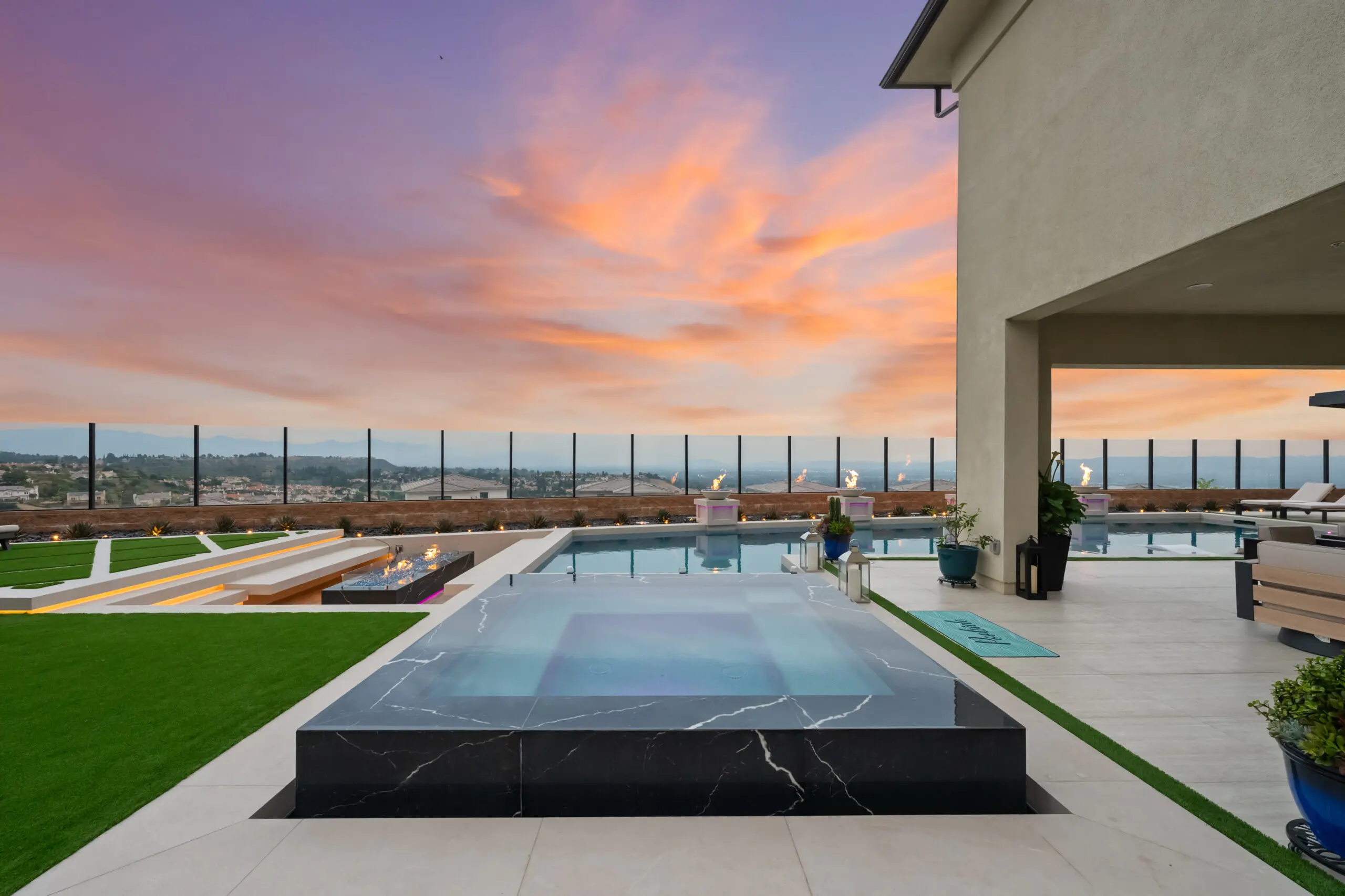 Custom pool remodel in Orange County California for modern outdoor living