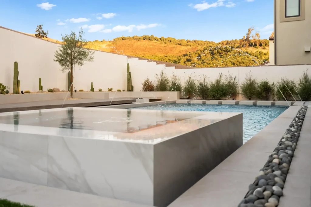 Swimming pool construction project in Orange County California